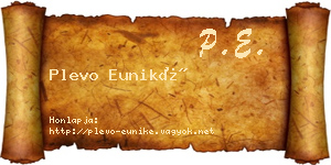 Plevo Euniké névjegykártya